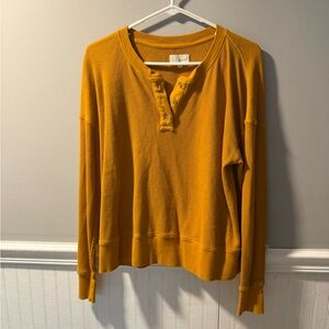 Lou and Grey Waffle Knit Henley small